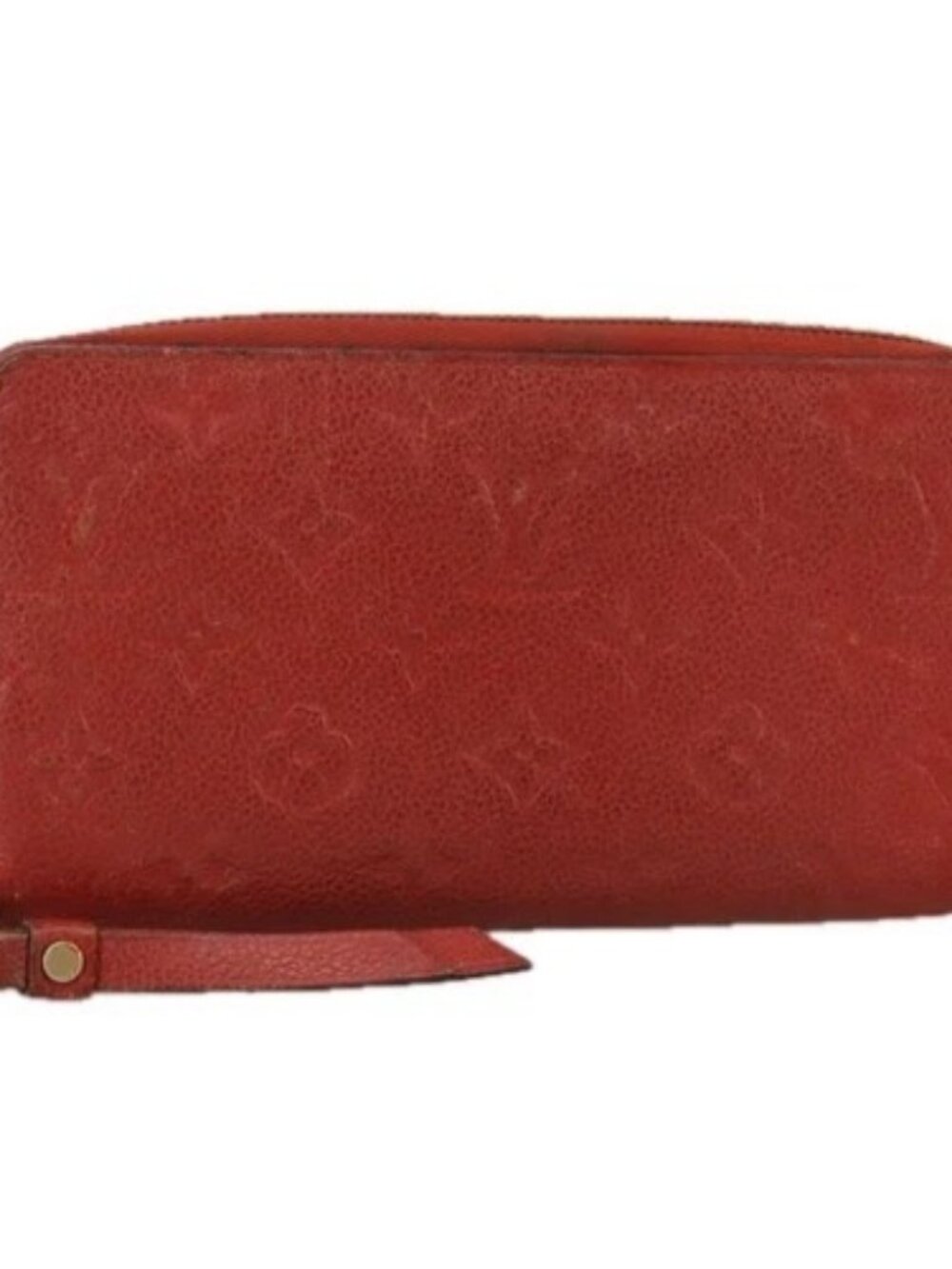 LOUIS VUITTON Monogram Empreinte Zippy Wallet Red M60737 LV Auth bs21012